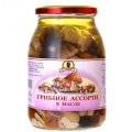 Variety of Mushrooms in oil "Matrioshka» 900g
