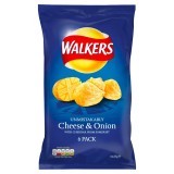 Walkers Cheese & Onion Flavour Crisps 6 x 25g