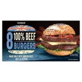 Iceland 8 100% British Beef Burgers 397g