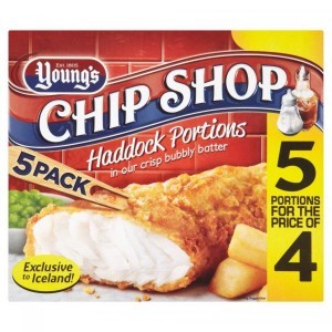 Young's Chip Shop Haddock Portions in our Crispy Bubbly Batter 5 Pack 500g