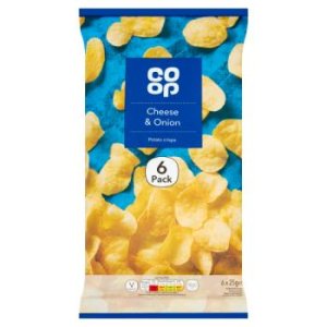 Co-op Fab Cheese & Onion Potato Crisps 6 x 25g