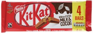 KITKAT 4 Finger Milk Chocolate. 4 Bar pack, U.K stock 166g