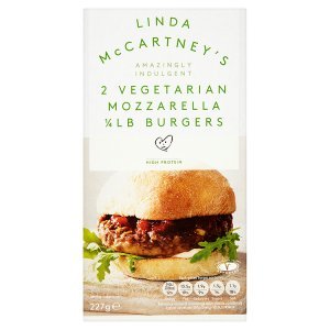 Linda McCartney 2 Vegetarian Mozzarella 1/4 LB Burgers 227g