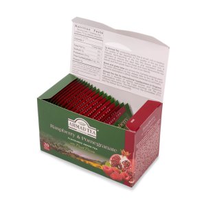 Ahmad of London- Green Tea with Raspberry & Pomegranate – 20 foil bags