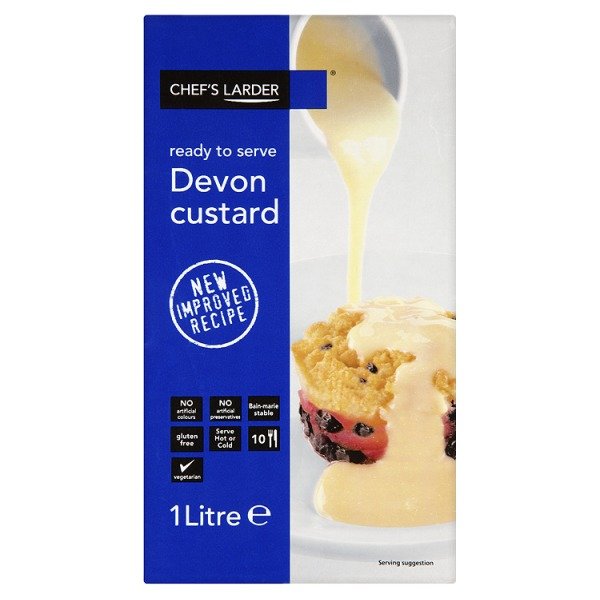 Chefs Larder Ready to Serve Devon Custard 1 Litre